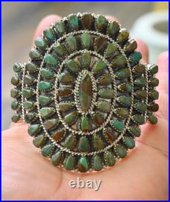 BIG New Navajo Sterling & Mojave Turquoise Cuff D Benally 41 grams 7.25 wearabl
