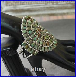 BIG New Navajo Sterling & Mojave Turquoise Cuff D Benally 41 grams 7.25 wearabl