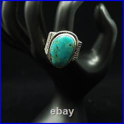 BIG OLD PAWN Native Navajo Natural Turquoise Sterling Silver Ring Size 10.5