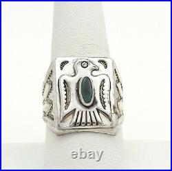 Bell Trading Sterling Silver Turquoise Thunderbird Ring Fred Harvey Era Navajo
