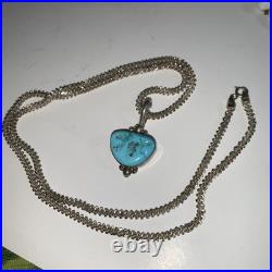 Ben Begaye Navajo Sterling Silver Sleeping Beauty Turquoise Pendant Necklace Ben Begaye Navajo Sterling Silver Sleeping Beauty Turquoise Pendant Necklace