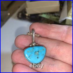 Ben Begaye Navajo Sterling Silver Sleeping Beauty Turquoise Pendant Necklace Ben Begaye Navajo Sterling Silver Sleeping Beauty Turquoise Pendant Necklace