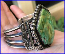 Best! Old Pawn Navajo Size 6-1/2 Sterling Silver & Turquoise Cuff Bracelet