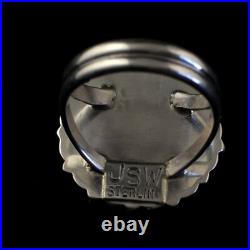 Blue Kingman Turquoise Navajo Sterling Silver Cluster Ring Size 7 10112 Blue Kingman Turquoise Navajo Sterling Silver Cluster Ring Size 7 10112