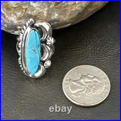 Blue Kingman Turquoise Navajo Sterling Silver Ring Size 7.5 18632