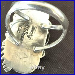 Blue Kingman Turquoise Navajo Sterling Silver Ring Size 7.5 18632