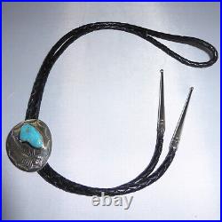Bolo Tie by Carl Allen Begay Native American Navajo Sterling Silver & Turquoise