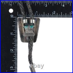 C1970 BCB Navajo hand chiseled sterling silver turquoise shadowbox bolo tie C1970 BCB Navajo hand chiseled sterling silver turquoise shadowbox bolo tie