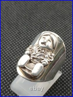 CAROL FELLY Native American Navajo Storytelling Sterling Silver size 6.25 ring