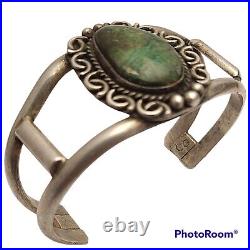 CHESTER GUERRO Navajo Sterling Silver Sonoran Gold Turquoise Cuff Bracelet