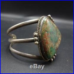 CLASSIC 1960s Vintage NAVAJO Sterling Silver ROYSTON TURQUOISE Cuff BRACELET 43g