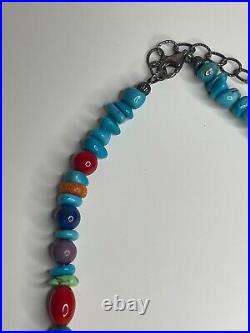 Carolyn Pollack American West Sterling Silver Multi Gemstone Turquoise Necklace