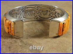 Celdon Pete Navajo Sterling Silver Spiny Oyster & Turquoise Cuff Bracelet