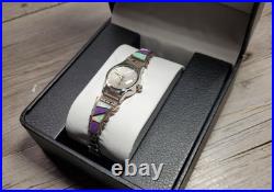 Charlie Bowie Navajo Sterling Silver Watch Tips Opal Purple Spiny Oyster Jet