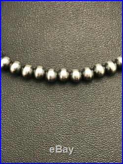 Childrens Native American Navajo Pearls 5 mm Sterling Silver Bead Necklace 12