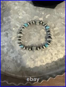 Chunky Desert Cowgirl Pearls, Melons, Saucers Kingman Turquoise Bracelet