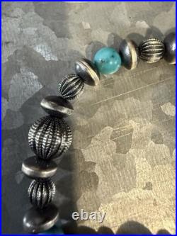 Chunky Desert Cowgirl Pearls, Melons, Saucers Kingman Turquoise Bracelet