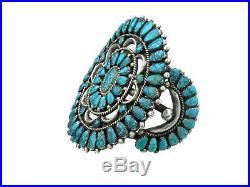 Circa 1950s, Zuni, Silver with Lone Mountain Turquoise Cluster