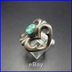 Classic Vintage NAVAJO Sand Cast Sterling Silver and TURQUOISE RING size 7.75