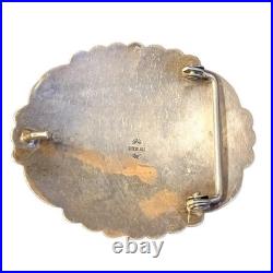 Collector piece Gary Johnson Navajo Sterling Silver Morenci Turquoise Buckle