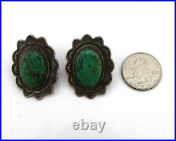Concho Green Natural Turquoise Post Earrings by PJ Begay