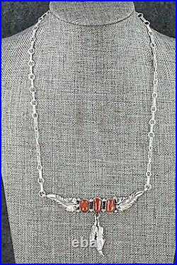 Coral & Sterling Silver Necklace Sadie Jim