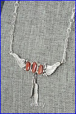 Coral & Sterling Silver Necklace Sadie Jim