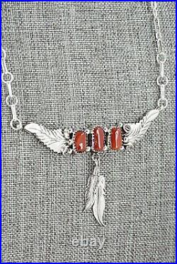 Coral & Sterling Silver Necklace Sadie Jim