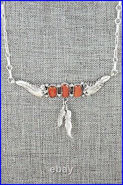 Coral & Sterling Silver Necklace Sadie Jim