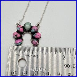 Cotton Candy & Paloma Turquoise Naja Cluster 925 Sterling Silver Necklace NWT