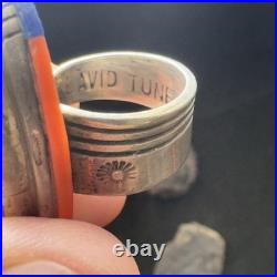 DAVID TUNE Navajo Multiple Inlaid Stones Ring ADJUSTABLE SIZES 7.5-11