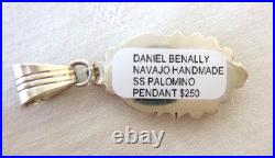 Daniel Benally Navajo Palomino Stone 2 Pendant 925 Sterling Silver NWT