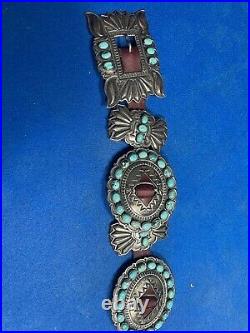 Daniel SUNSHINE REEVES NAVAJO Indian BELT, TURQUOISE, STERLING Authentic