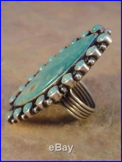 Dean Brown Navajo Sterling Silver & Green Turquoise Cluster Ring sz. 9 1/2