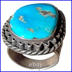Depleted Mine Navajo Sterling Silver Candelaria Turquoise Ringsz9
