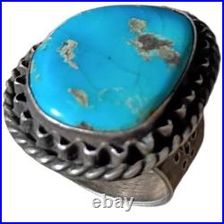 Depleted Mine Navajo Sterling Silver Candelaria Turquoise Ringsz9