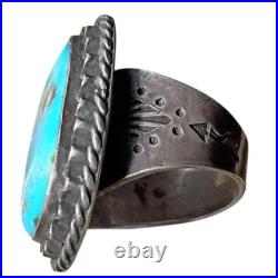 Depleted Mine Navajo Sterling Silver Candelaria Turquoise Ringsz9