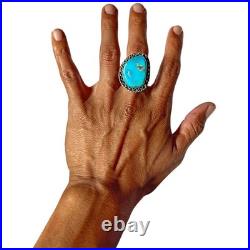 Depleted Mine Navajo Sterling Silver Candelaria Turquoise Ringsz9