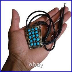 Depleted Vintage Navajo Sleeping Beauty Turquoise Sterling Silver Bolotie