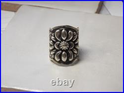 Derrel Becenti Native American Sterling Silver Ring size 7, 10.43g