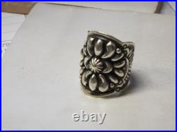 Derrel Becenti Native American Sterling Silver Ring size 7, 10.43g