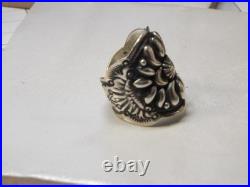 Derrel Becenti Native American Sterling Silver Ring size 7, 10.43g