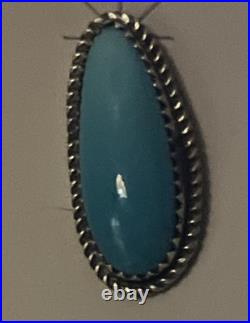 Donovan Nez Navajo Handmade Sterling Silver Kingman Turquoise Earrings signed