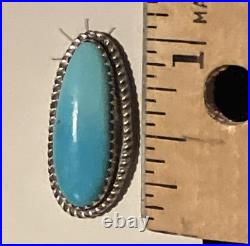 Donovan Nez Navajo Handmade Sterling Silver Kingman Turquoise Earrings signed