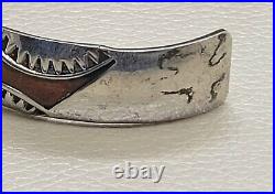 Douglas Etsitty (Navajo) Sterling SILVER & Copper Cuff bracelet signed 7.5