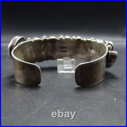 E. BILLY Navajo VINTAGE Sterling Silver MULTI STONE CABS Cluster Cuff BRACELET