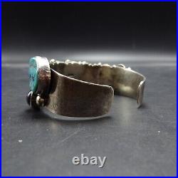 E. BILLY Navajo VINTAGE Sterling Silver MULTI STONE CABS Cluster Cuff BRACELET