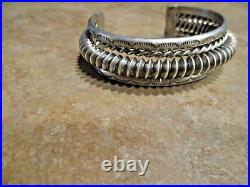 EXCELLENT Vintage Navajo Sterling Silver COILED WIRE Design Bracelet