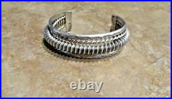 EXCELLENT Vintage Navajo Sterling Silver COILED WIRE Design Bracelet