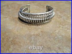 EXCELLENT Vintage Navajo Sterling Silver COILED WIRE Design Bracelet